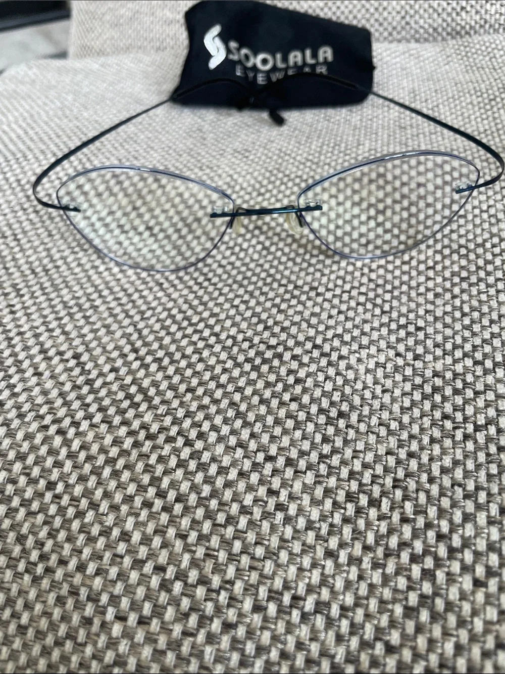 SOOLALA Eyewear Reading Glasses Rimless / Thin metal in the case